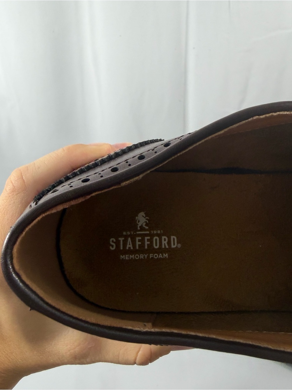 NWT Stafford Men’s Size 12 Brown Dress Shoes - Picture 4 of 10